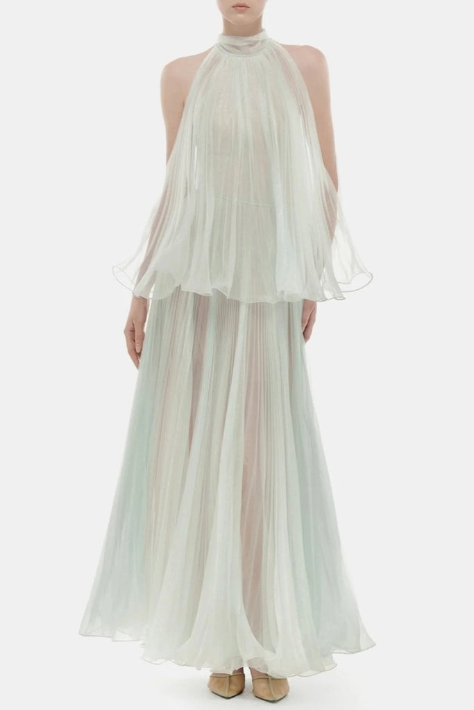 Stylish beautiful dress | georgia Sleeveless Pleated Maxi Dress - Mint - Ideal for special occasions