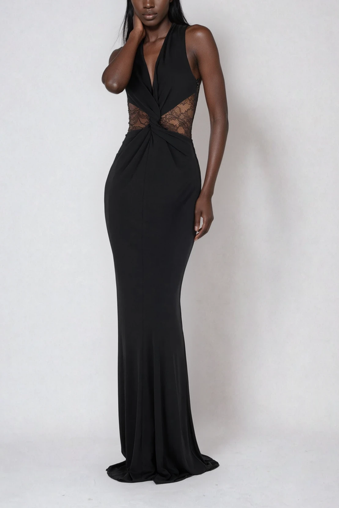 Stylish beautiful dress | Davaa Sleeveless Twist Lace Maxi Dress - Ideal for special occasions