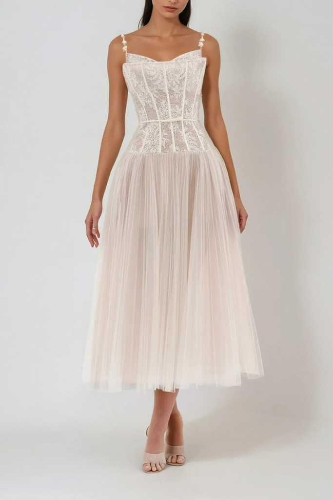 Stylish beautiful dress | Dash Corset Mesh Ruch Maxi Dress - Ideal for special occasions