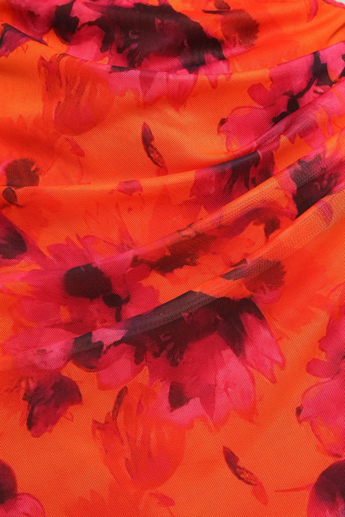 Shop  orange dress - Perfect for special occasions | Heart on Fire Orange Floral Print Backless Lace-Up Mini Dress