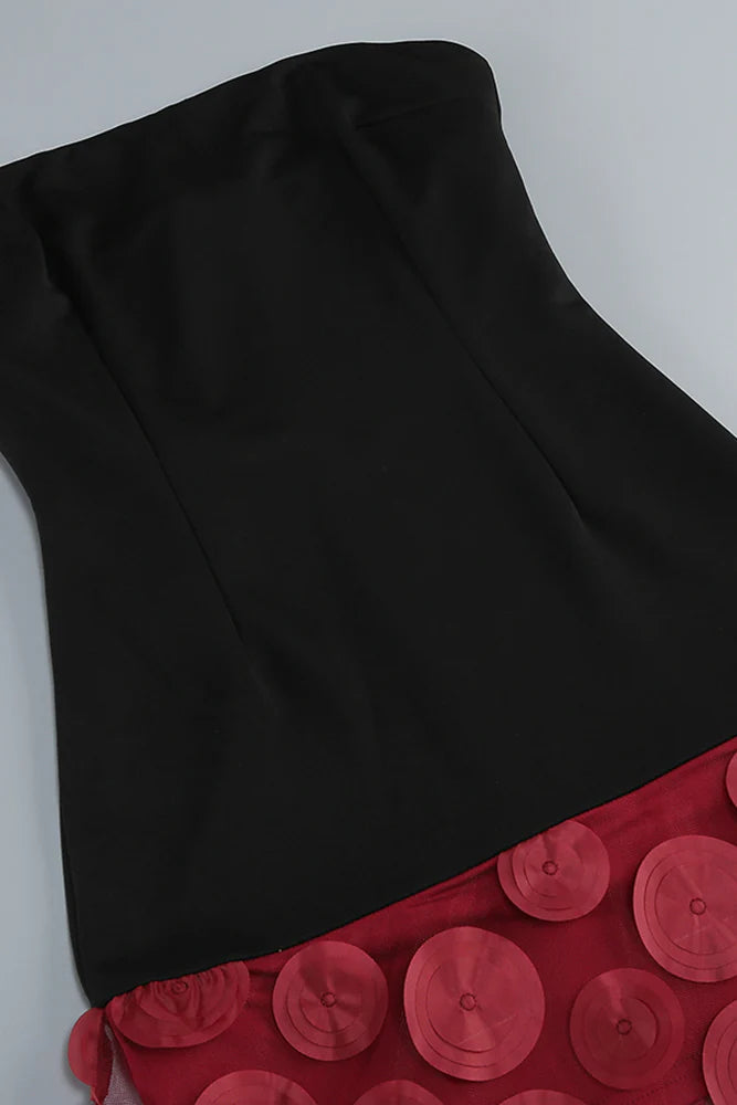 Stylish red dress | Nodin Strapless Dot Mesh Maxi Dress in red - Ideal for special occasions