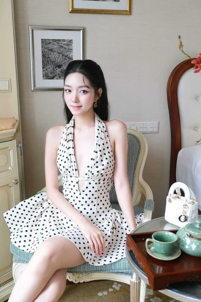 Stylish beautiful dress | Tiffany Plunge Dot Mini Dress - Ideal for special occasions