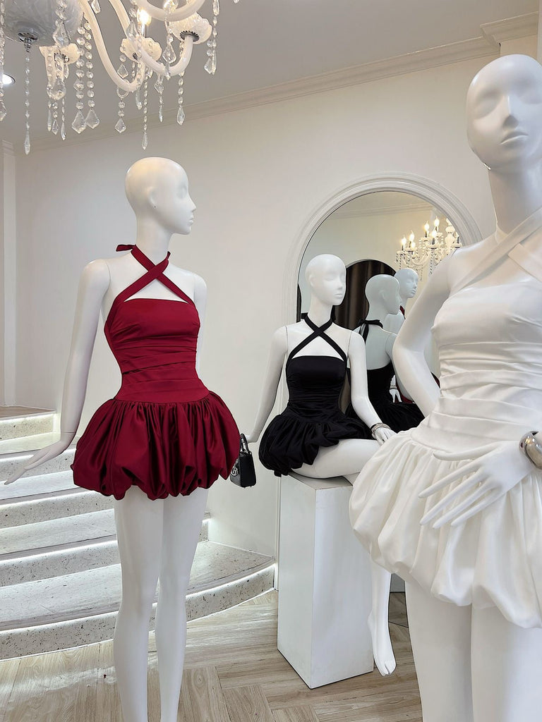 Rosetta Halter Bubble Mini Dress - Stylish beautiful dress for special occasions | Buy Online