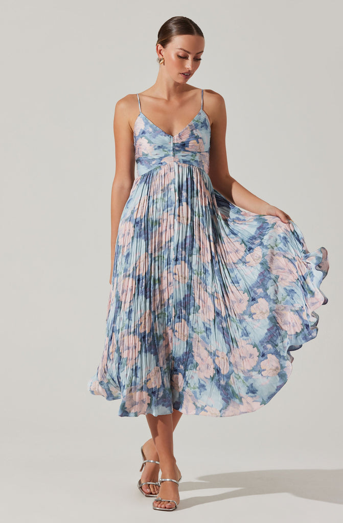 Stylish beautiful dress | Maeve Printed Pleated Midi Dress - Ideal for special occasions