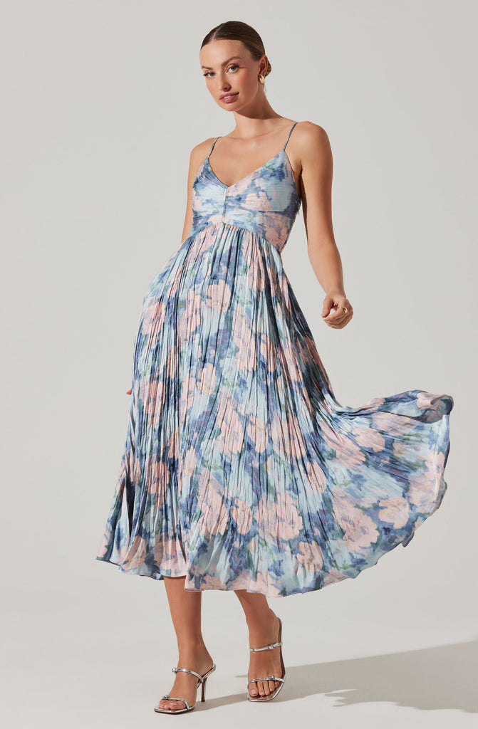 Shop  beautiful dress - Perfect for special occasions | Maeve Printed Pleated Midi Dress