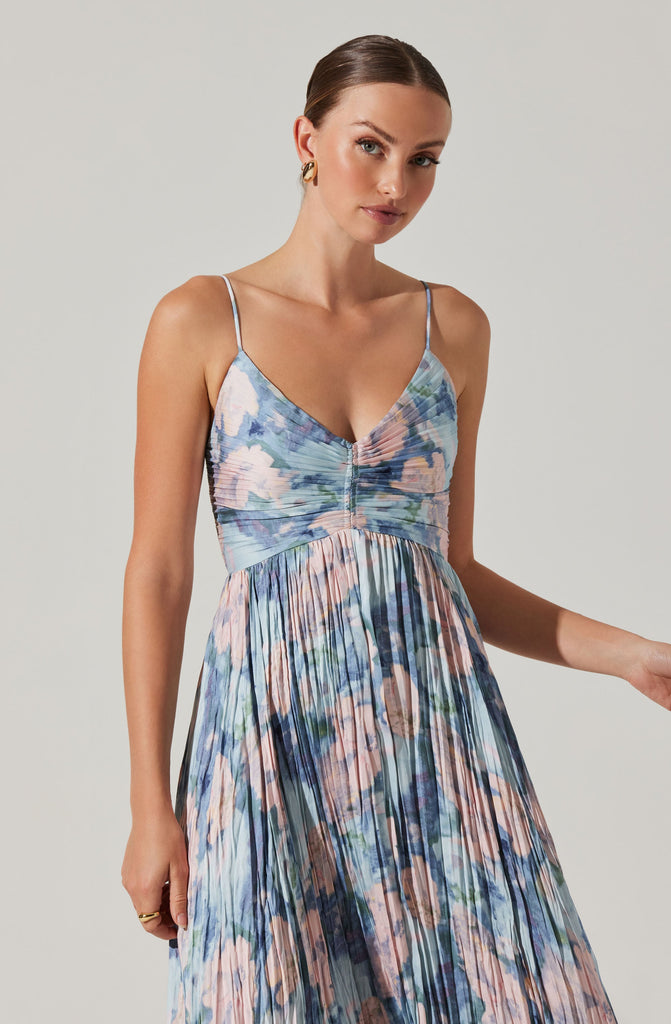 Stylish beautiful dress | Maeve Printed Pleated Midi Dress - Ideal for special occasions
