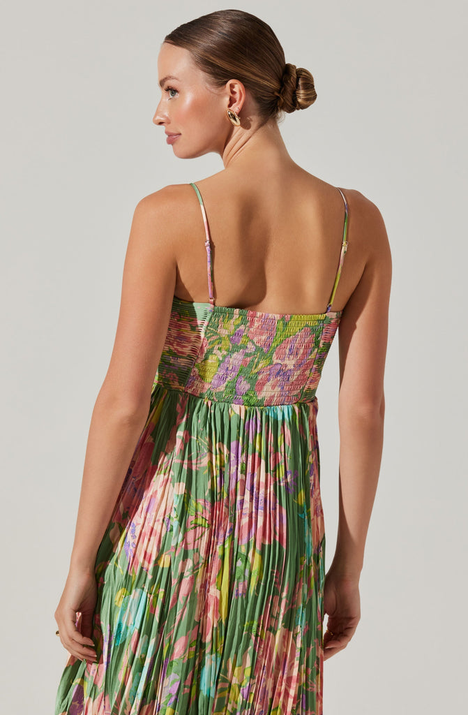 Stylish beautiful dress | Maeve Printed Pleated Midi Dress - Ideal for special occasions