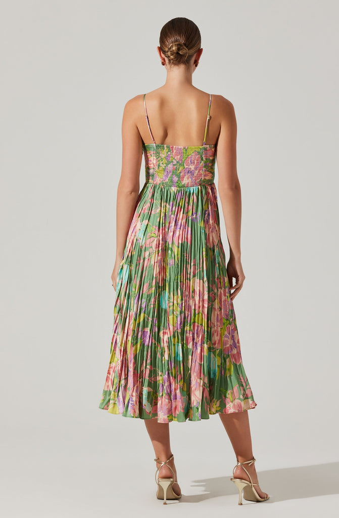 Stylish beautiful dress | Maeve Printed Pleated Midi Dress - Ideal for special occasions