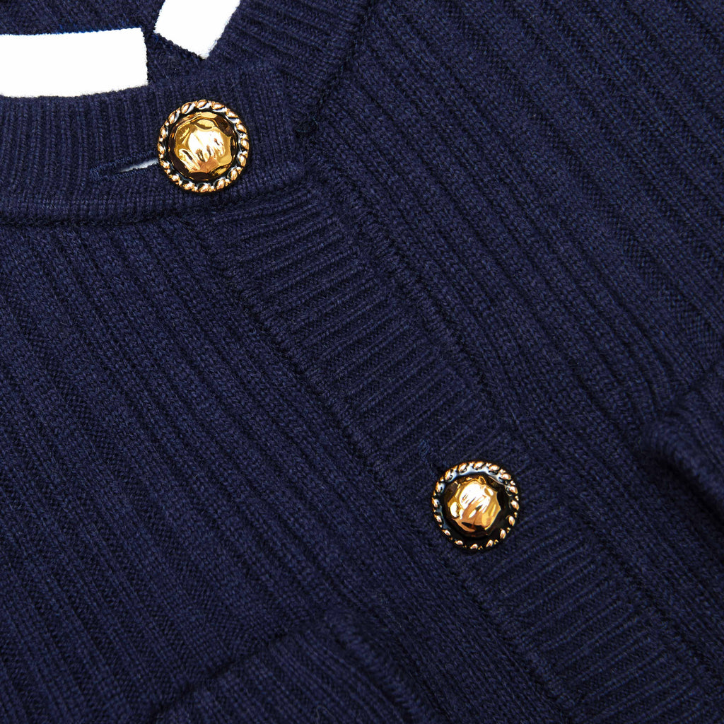 Stylish beautiful dress | Natalie Navy Knit Taffeta Midi Dress - Ideal for special occasions