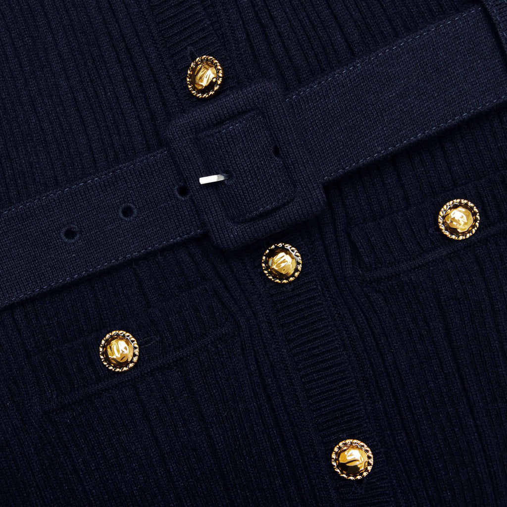 carlin Navy Viscose Knit Mini Dress - Stylish beautiful dress for special occasions | Buy Online