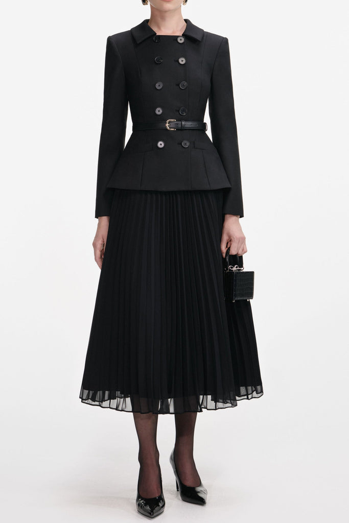 Shop  black dress - Perfect for special occasions | rosalind Black Wool Crepe Midi Dress