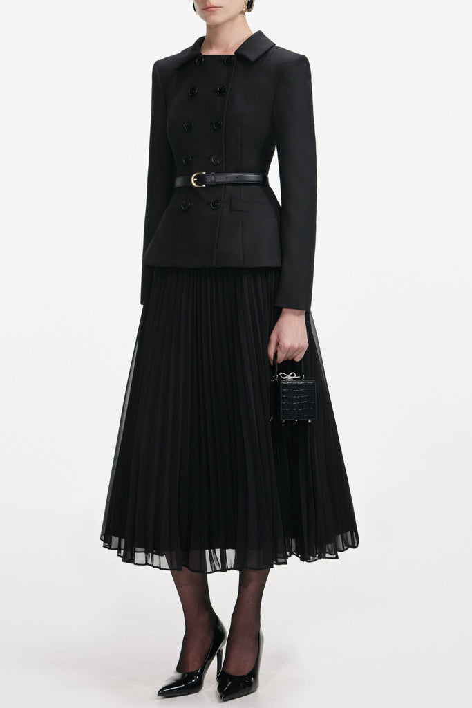 Shop  black dress - Perfect for special occasions | rosalind Black Wool Crepe Midi Dress