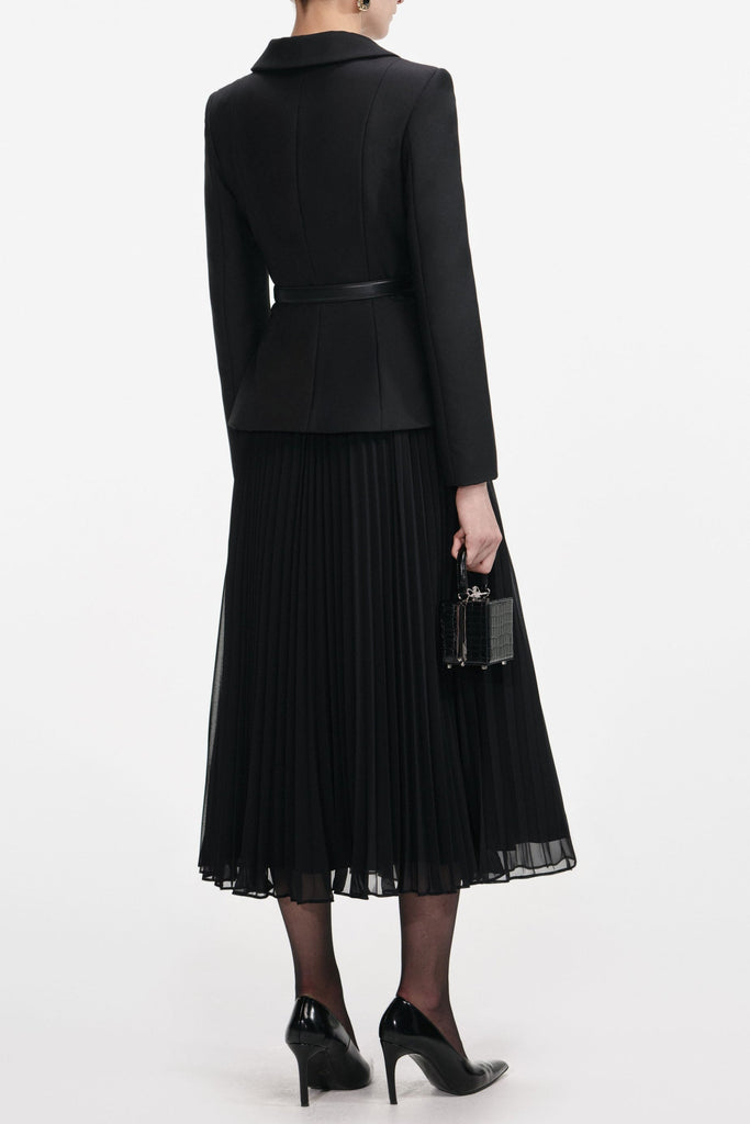 Shop  black dress - Perfect for special occasions | rosalind Black Wool Crepe Midi Dress