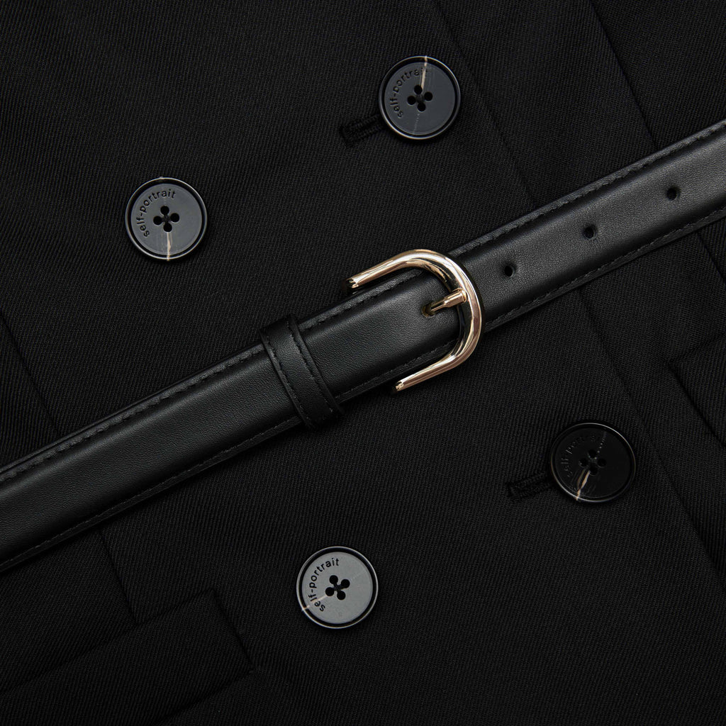 Stylish black dress | rosalind Black Wool Crepe Midi Dress - Ideal for special occasions