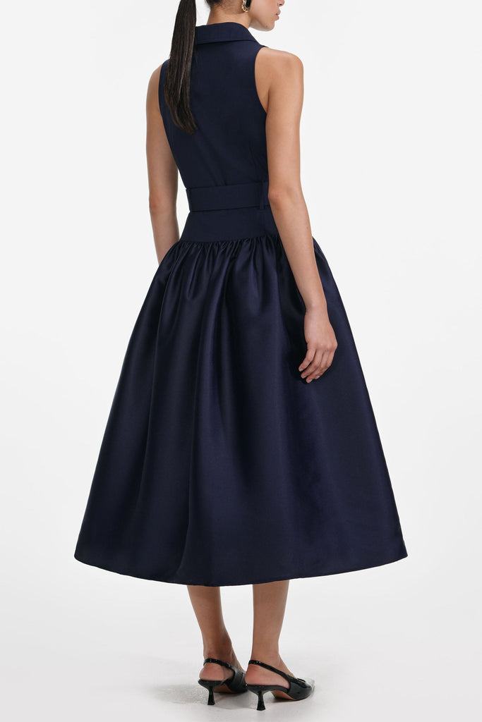 Shop  beautiful dress - Perfect for special occasions | Casey Navy Belted Twill Midi Dress