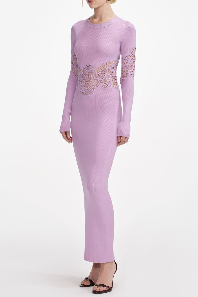 Melinda Pink Viscose Knit Cut Out Maxi Dress - Stylish pink dress for special occasions | Buy Online