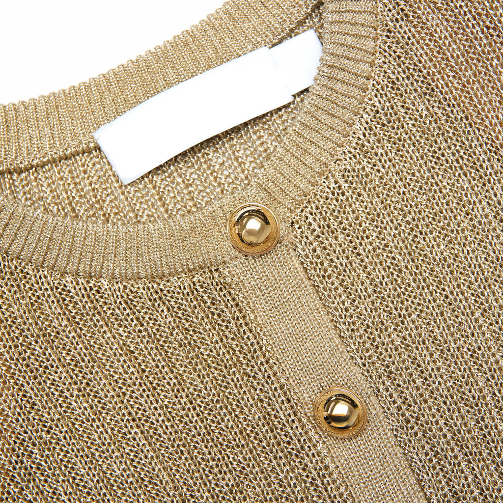 Stylish beautiful dress | margaret Gold Lurex Knit Mini Dress - Ideal for special occasions