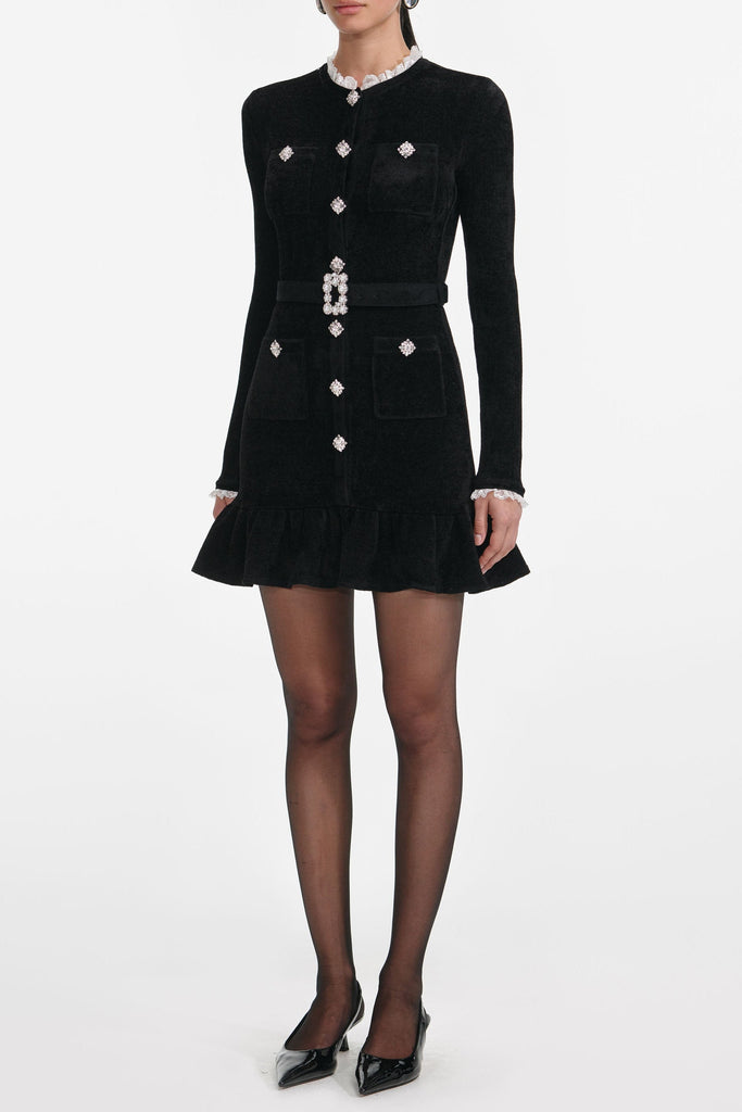 Stylish black dress | ingrid Black Chenille Knit Mini Dress - Ideal for special occasions