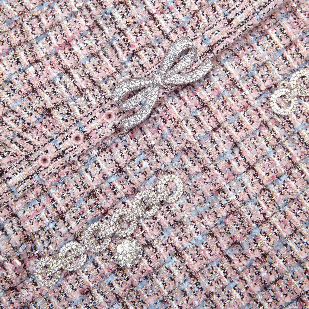 Stylish pink dress | aditi Pink Boucle Chiffon Midi Dress - Ideal for special occasions