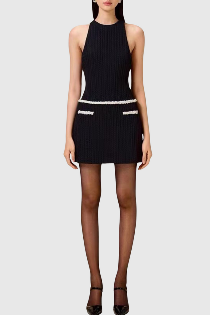 Shop  black dress - Perfect for special occasions | Abene Bow Beaded Embellished Knit Cape - Black