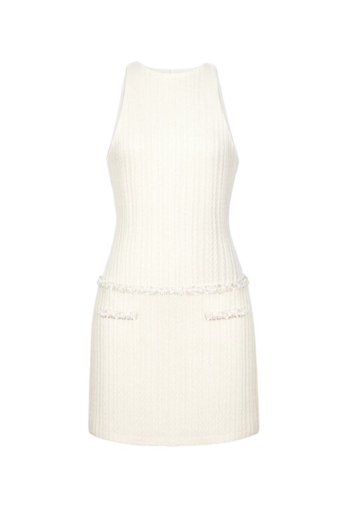 charlotte Sleeveless Beaded Embellished  Knit Mini Dress - Stylish beautiful dress for special occasions | Buy Online