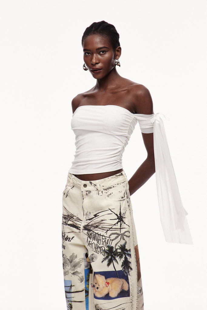 Shop  beautiful dress - Perfect for special occasions | Abia Asymmetric Ruch Lace Up Top