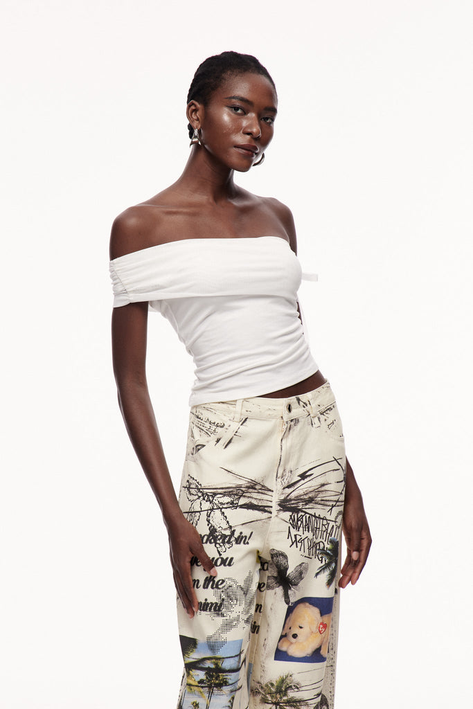 Shop  beautiful dress - Perfect for special occasions | Abia Asymmetric Ruch Lace Up Top