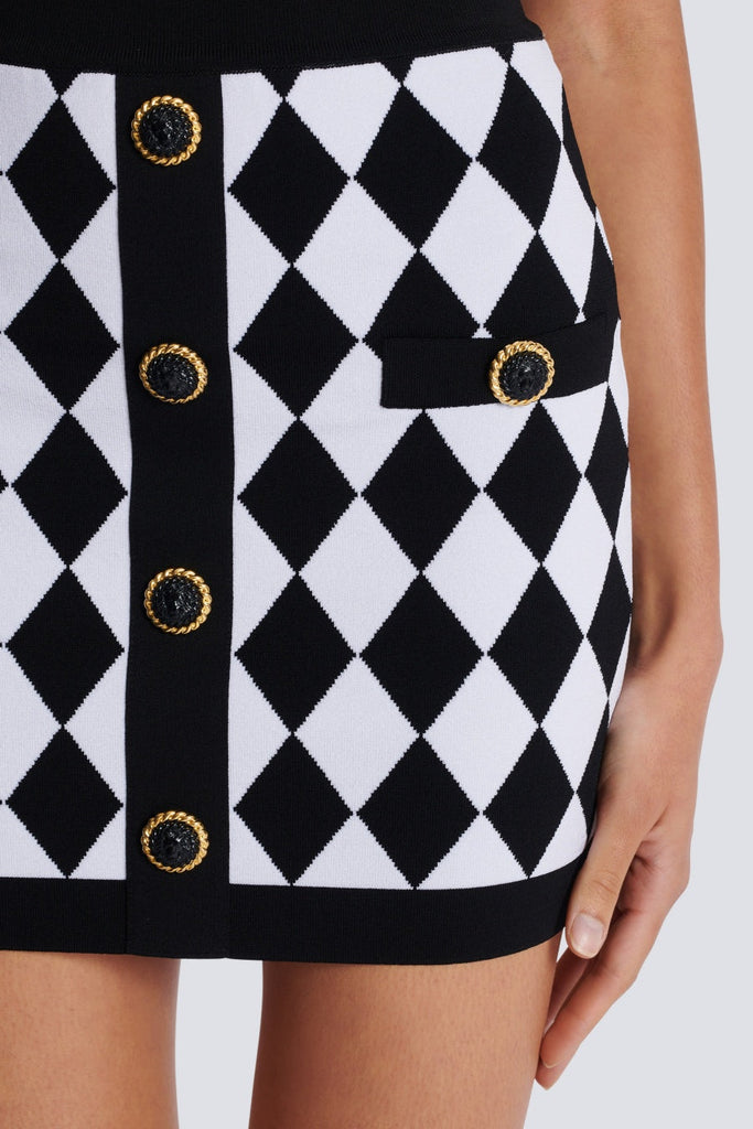 Abiga Diamond Jacquard Knit Skirt - Stylish beautiful dress for special occasions | Buy Online