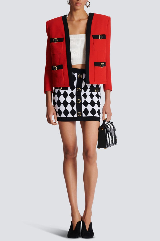 Stylish beautiful dress | Abiga Diamond Jacquard Knit Skirt - Ideal for special occasions