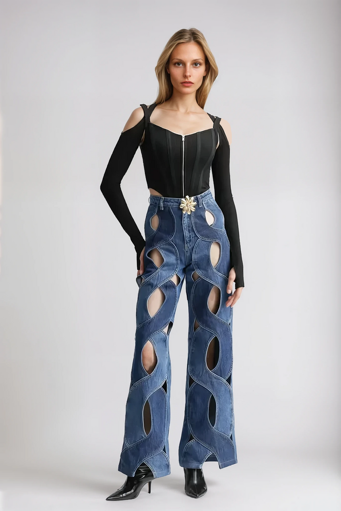 Shop  beautiful dress - Perfect for special occasions | Abigail  Cutout Denim Jeans