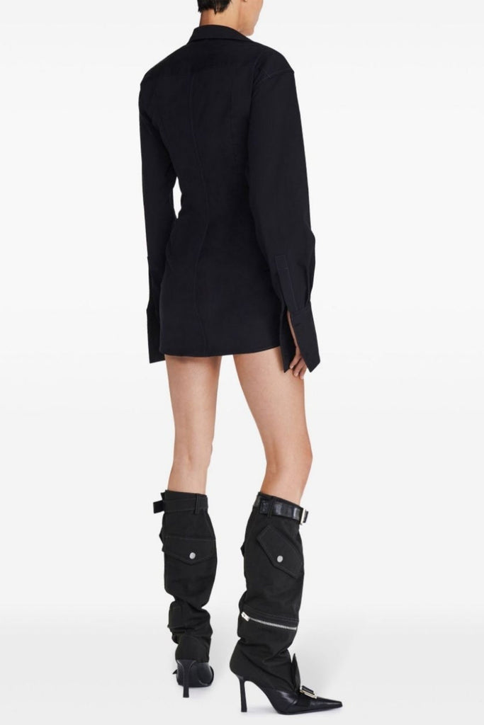 Shop  beautiful dress - Perfect for special occasions | Adamar Asymmetric Buckle Ruched Mini Shirt Dress