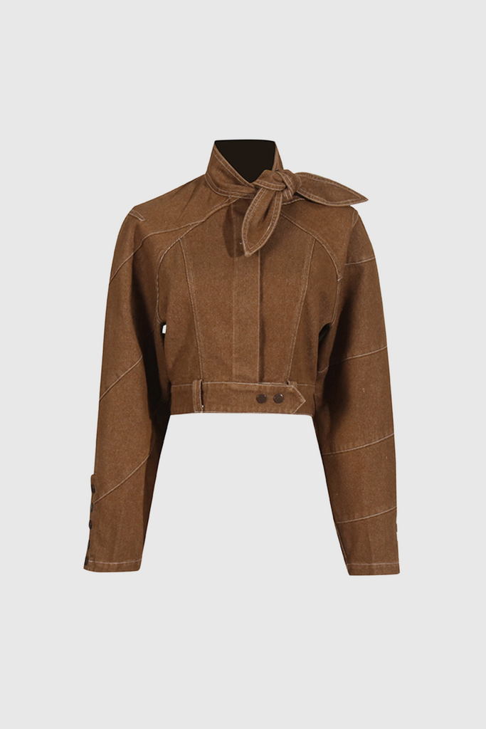 Stylish beautiful dress | Adia Lace Up Buckle Denim Pants Set - Ideal for special occasions