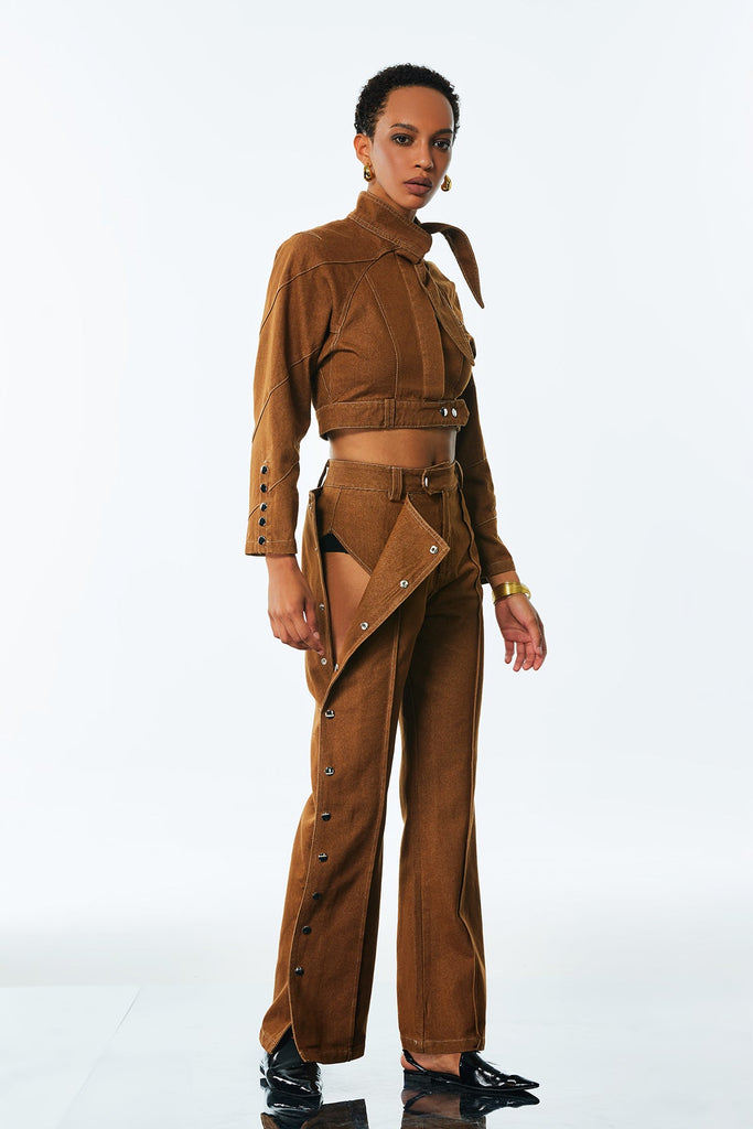 Shop  beautiful dress - Perfect for special occasions | Adia Lace Up Buckle Denim Pants Set