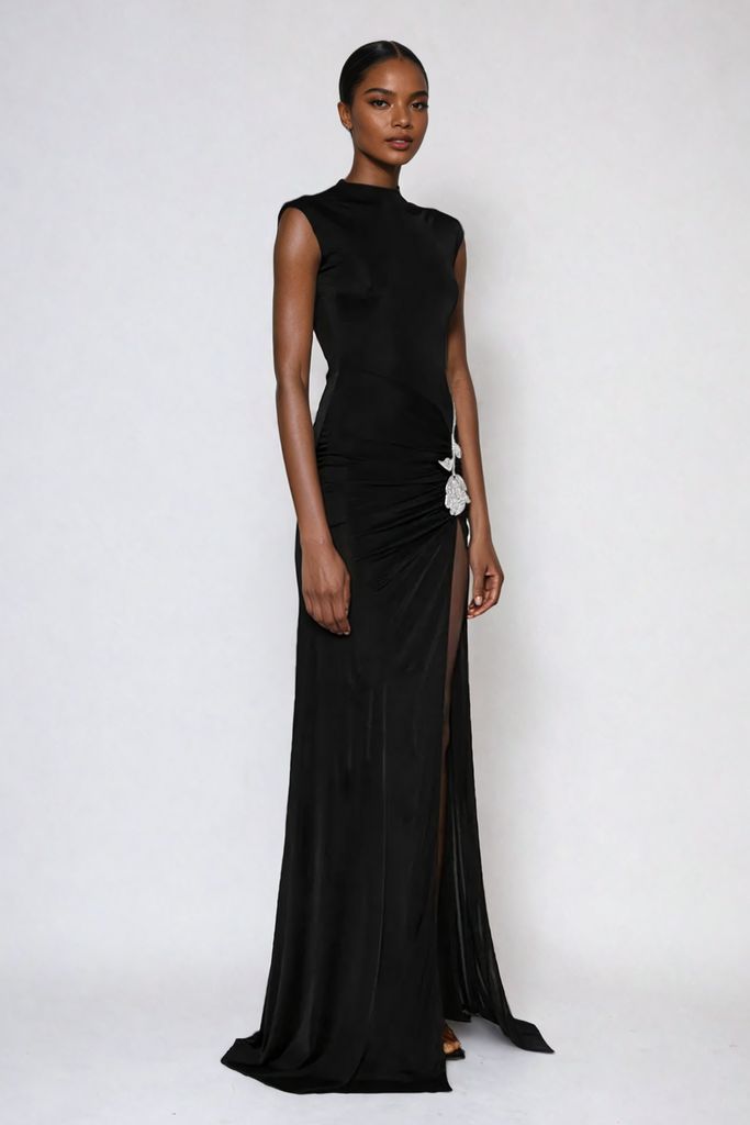 Shop  beautiful dress - Perfect for special occasions | Adobe Rhinestone Flower Split Maxi Dress