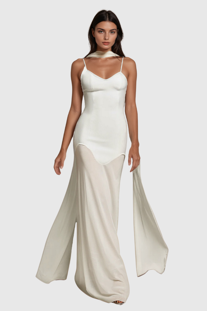 Shop  beautiful dress - Perfect for special occasions | Afzal Halter Neck Mesh Bandage Maxi Dress