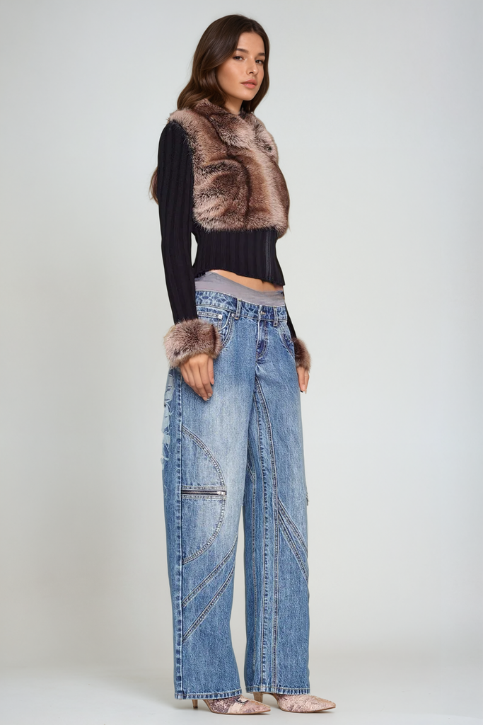 Shop  beautiful dress - Perfect for special occasions | Agrafena Faux Fur Knit Top