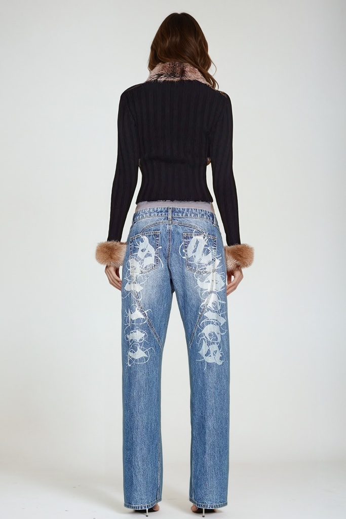 Agrafena Faux Fur Knit Top - Stylish beautiful dress for special occasions | Buy Online