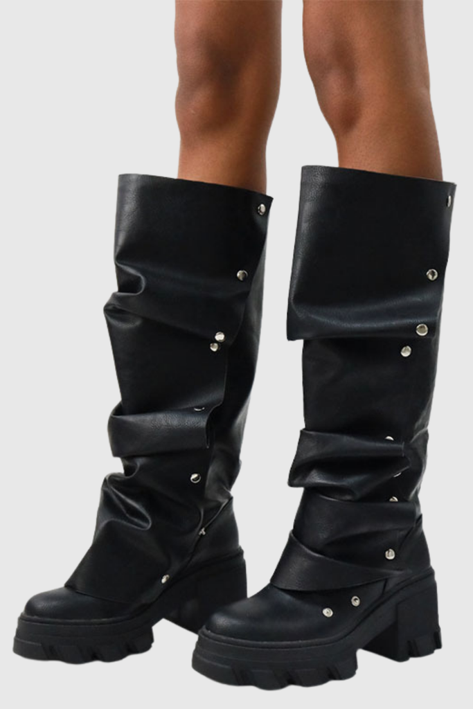 Shop  beautiful dress - Perfect for special occasions | Agron Studded Ruch Leather Boots