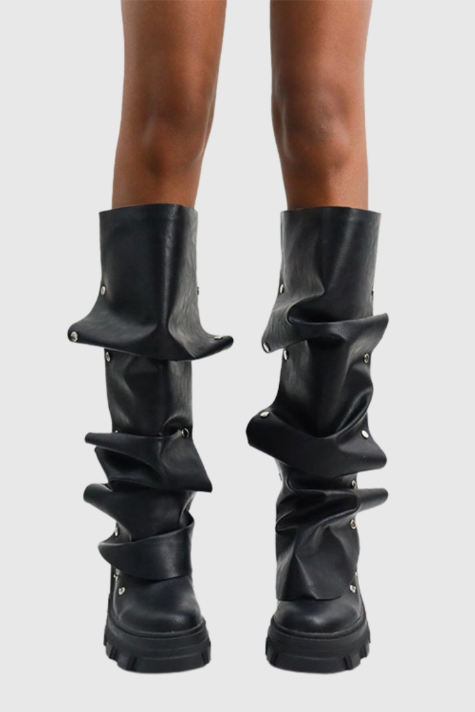 Shop  beautiful dress - Perfect for special occasions | Agron Studded Ruch Leather Boots