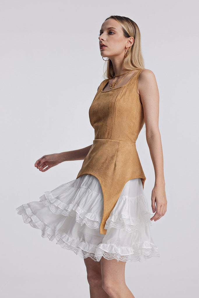 Ailis Ruffle Lace Sleeveless Mini Dress - Stylish beautiful dress for special occasions | Buy Online