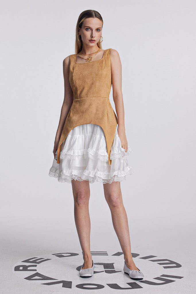 Ailis Ruffle Lace Sleeveless Mini Dress - Stylish beautiful dress for special occasions | Buy Online