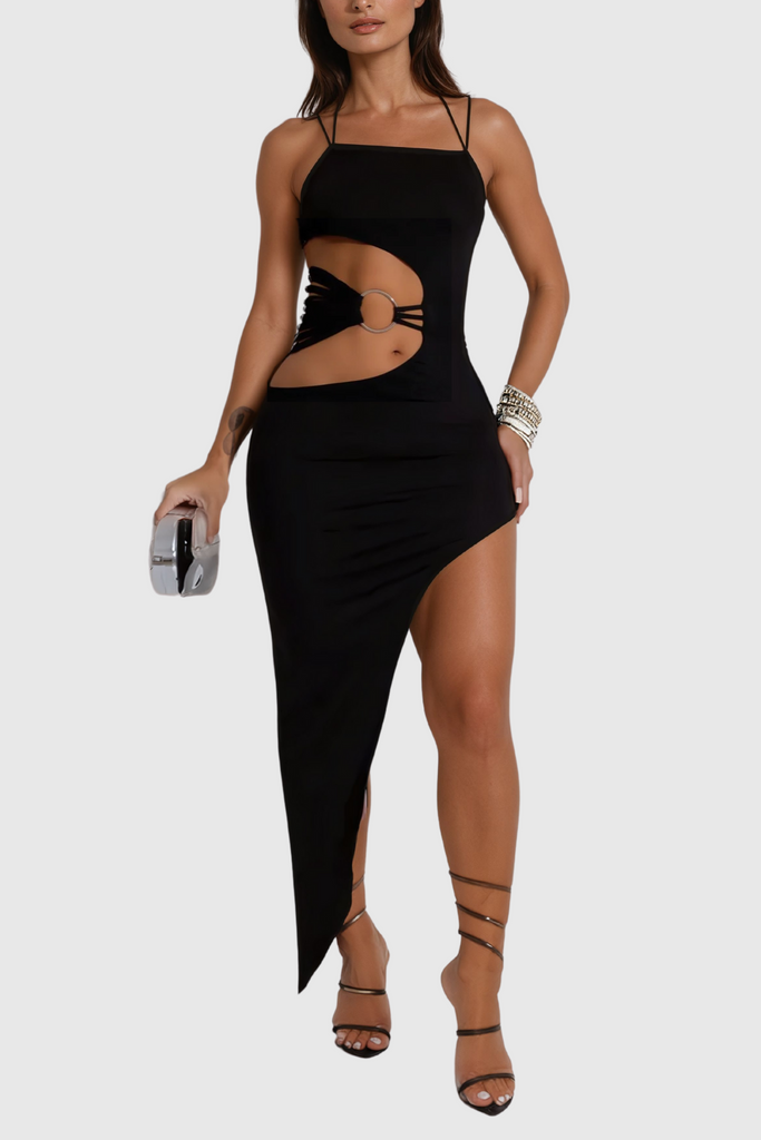 Stylish beautiful dress | Aimi Cutout Asymmetric Split Maxi Dress - Ideal for special occasions