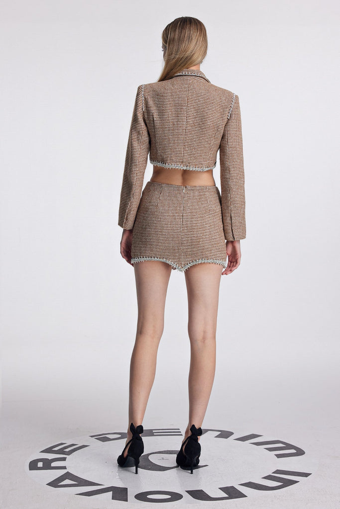 Stylish beautiful dress | Alchemy Rhinestone Lapel Skirt Set - Ideal for special occasions