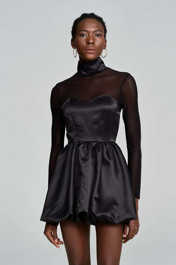 Shop  beautiful dress - Perfect for special occasions | Alette Stand Collar Corset Satin Mini Dress