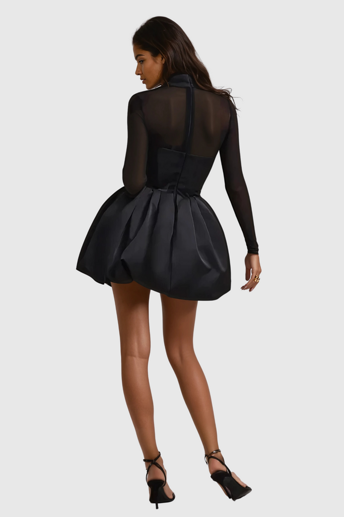 Shop  beautiful dress - Perfect for special occasions | Alette Stand Collar Corset Satin Mini Dress