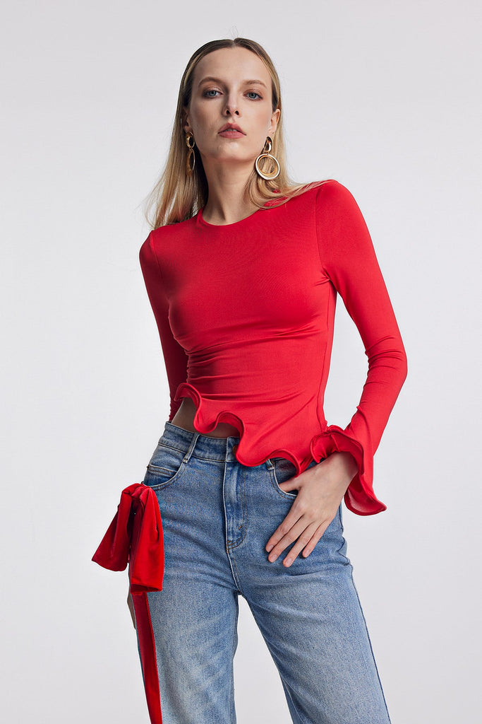 Shop  beautiful dress - Perfect for special occasions | Alize Ruffle Bodycon Asymmetric Top