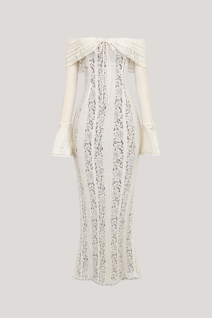 Stylish beautiful dress | Alladitta Lace Off Shoulder Cutout Maxi Dress - Ideal for special occasions