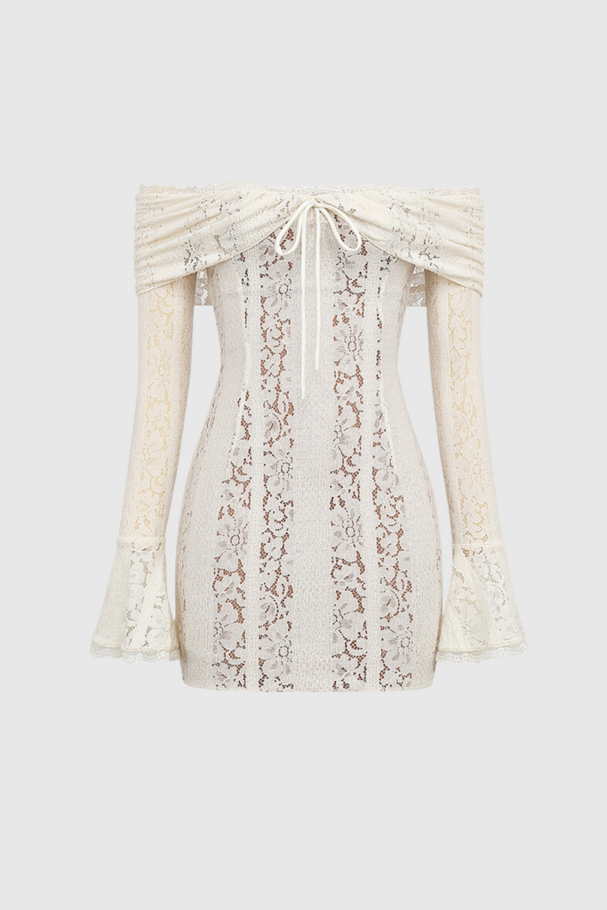 Stylish beautiful dress | Alladitta Lace Off Shoulder Cutout Mini Dress - Ideal for special occasions