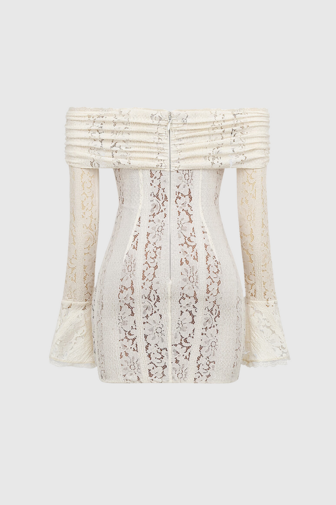 Shop  beautiful dress - Perfect for special occasions | Alladitta Lace Off Shoulder Cutout Mini Dress