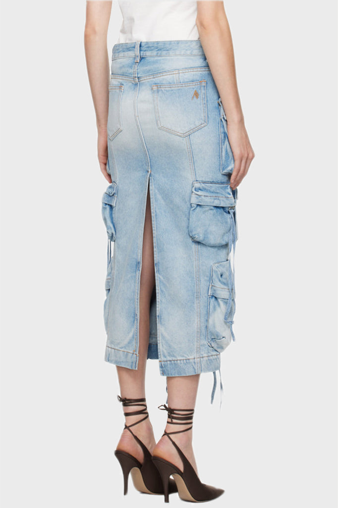 Alma Cargo Denim Midi Skirt - Stylish beautiful midi for special occasions | Buy Online